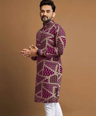 Traditional festive wear motifs men's readymade kurta only 3