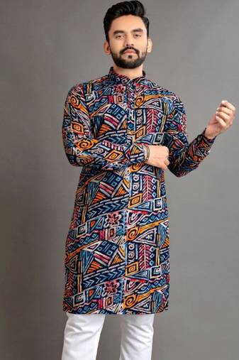 Traditional festive wear motifs men's readymade kurta only