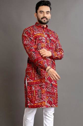 Traditional festive wear motifs men's readymade kurta only
