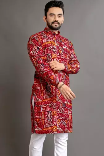 Traditional festive wear motifs men's readymade kurta only