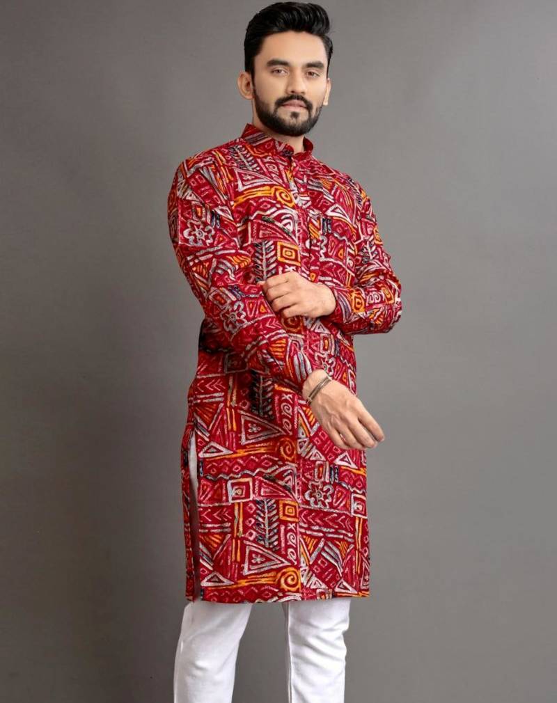 Traditional festive wear motifs men's readymade kurta only