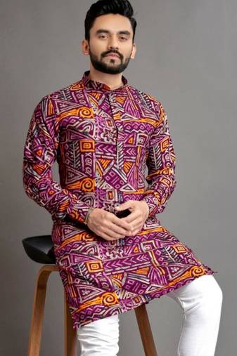 Traditional festive wear motifs men's readymade kurta only