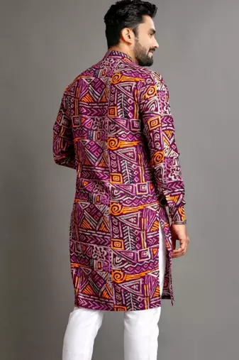 Traditional festive wear motifs men's readymade kurta only