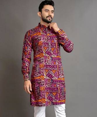 Traditional festive wear motifs men's readymade kurta only 4
