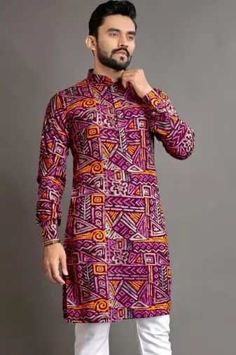 Traditional festive wear motifs men's readymade kurta only
