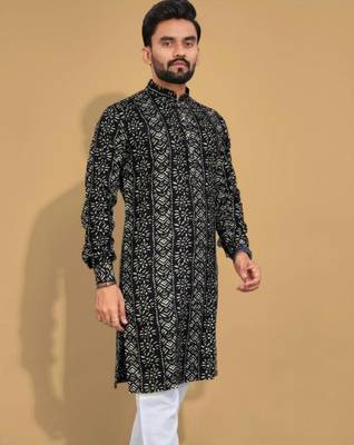 Traditional festive wear motifs men's readymade kurta only 1
