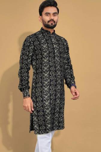 Traditional festive wear motifs men's readymade kurta only