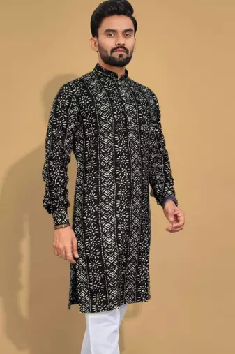 Traditional festive wear motifs men's readymade kurta only