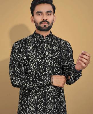 Traditional festive wear motifs men's readymade kurta only 2