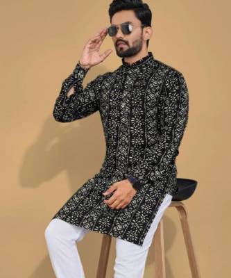 Traditional festive wear motifs men's readymade kurta only 4