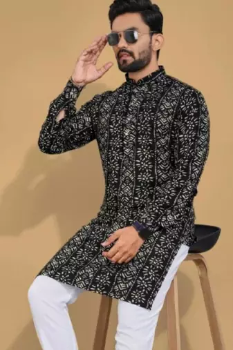 Traditional festive wear motifs men's readymade kurta only