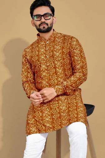 Traditional festive wear motifs men's readymade kurta only