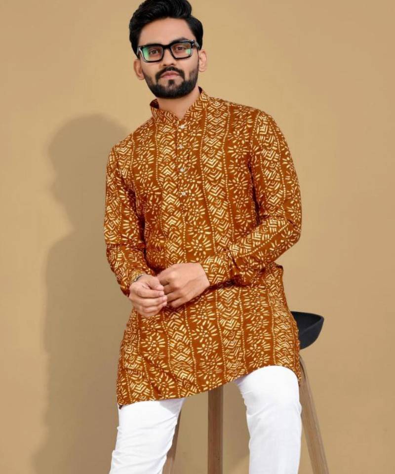 Traditional festive wear motifs men's readymade kurta only