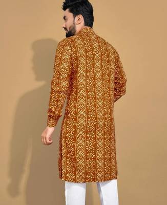 Traditional festive wear motifs men's readymade kurta only 3