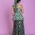 Green floral print embroidered art silk readymade flared pant set festive-salwar-suits