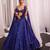Navy Blue Color Jari Work And Rainbow Dual Sequins Work Butterfly Net Lehenga Choli