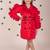 Red plain faux polyester dress