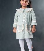 Mint green plain corduroy dress