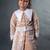 Beige embroidered corduroy co ord set