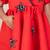 Red embroidered faux polyester dress