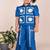 Denim blue embroidered cotton jacket set