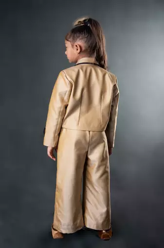 Gold plain blended cotton co ord set