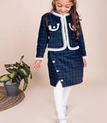 Navy blue plain corduroy co ord set