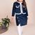 Navy blue plain corduroy co ord set