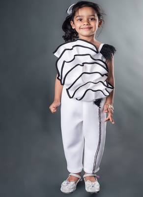 White plain faux polyester jumpsuit 1
