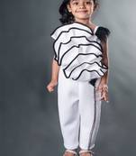 White plain faux polyester jumpsuit