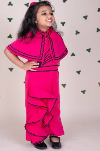 Hot pink plain faux polyester jumpsuit