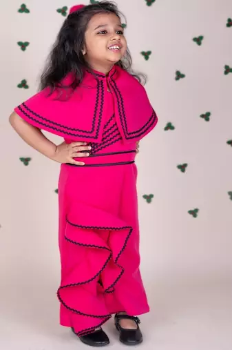 Hot pink plain faux polyester jumpsuit
