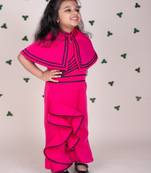 Hot pink plain faux polyester jumpsuit