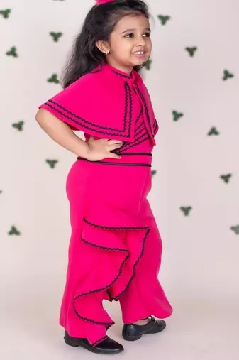 Hot pink plain faux polyester jumpsuit