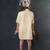 Yellow embroidered blended cotton dress