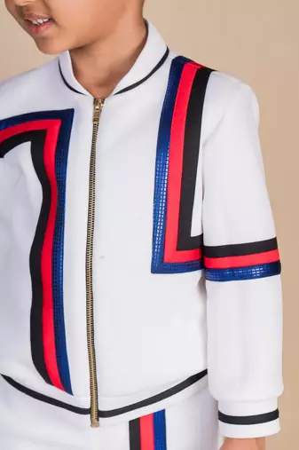 White plain faux polyester jacket
