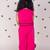 Hot pink plain faux polyester jumpsuit