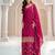 Rani pink heavy chinon jacquars silk full stitched free size upto 44 palazzo suits