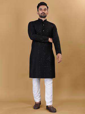 Traditional wear readymade men's kurta pyjama collection 1