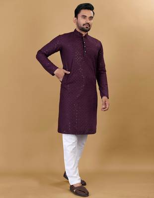 Traditional wear readymade men's kurta pyjama collection 3