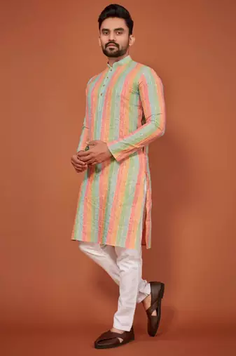 Traditional wear readymade men's kurta pyjama