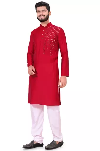 Traditional wear readymade men's kurta pyjama