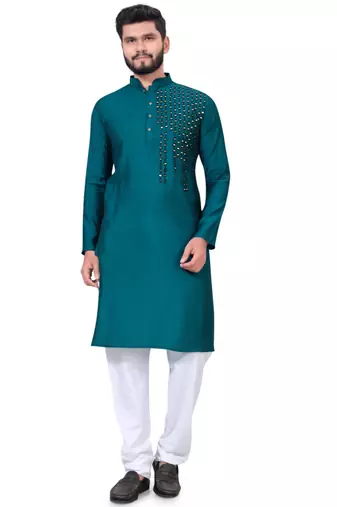 Traditional wear readymade men's kurta pyjama