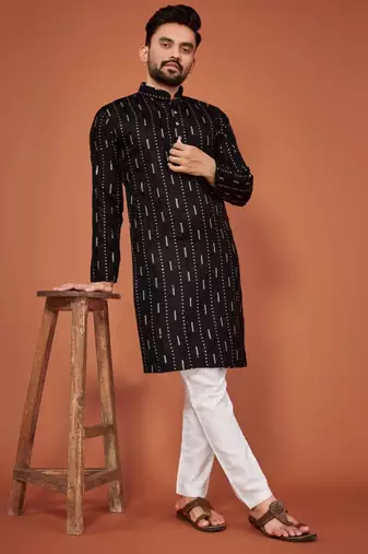 Traditional wear readymade men's kurta pyjama