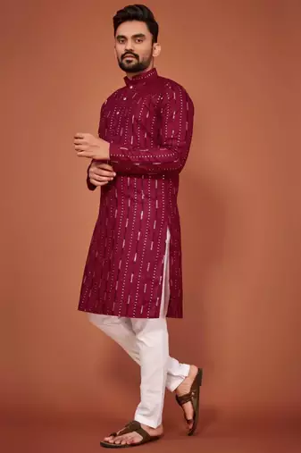 Traditional wear readymade men's kurta pyjama