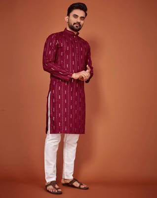 Traditional wear readymade men's kurta pyjama 2