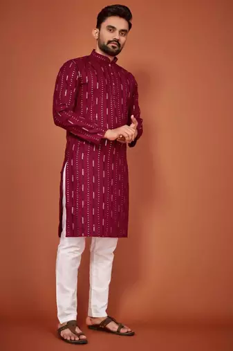 Traditional wear readymade men's kurta pyjama