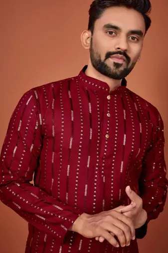 Traditional wear readymade men's kurta pyjama