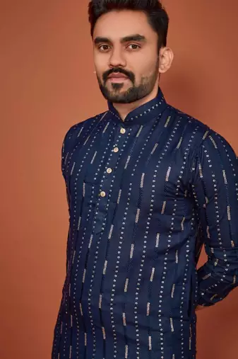 Traditional wear readymade men's kurta pyjama