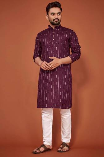 Traditional wear readymade men's kurta pyjama